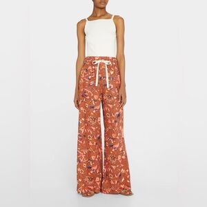 A.L.C. Naia 100% Linen Printed Wide Pull-On Pants